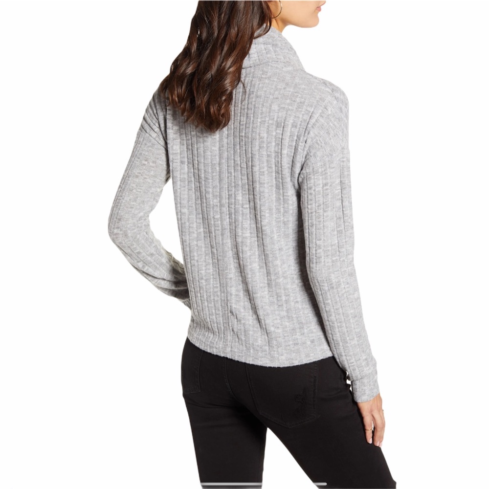 BP Ribbed Grey Slouchy Turtleneck Sweater - Picture 9 of 9